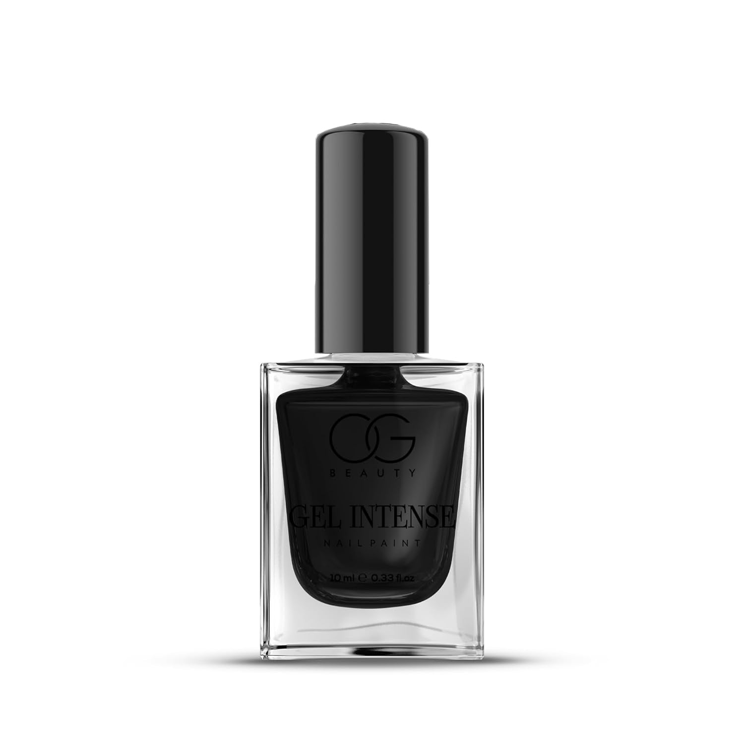 OG Beauty Black Beauty Gel Intense Nail Polish 10 ML – Long-Lasting, Quick Dry, Chip-Resistant Gel Finish Nail Paint for Salon & Home Use
