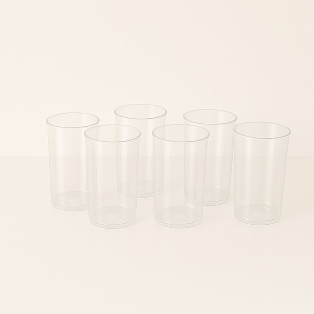 Supermom Plastic Martini Clear Glass Set – 6 Pc, 300 ML Each, Unbreakable & Reusable