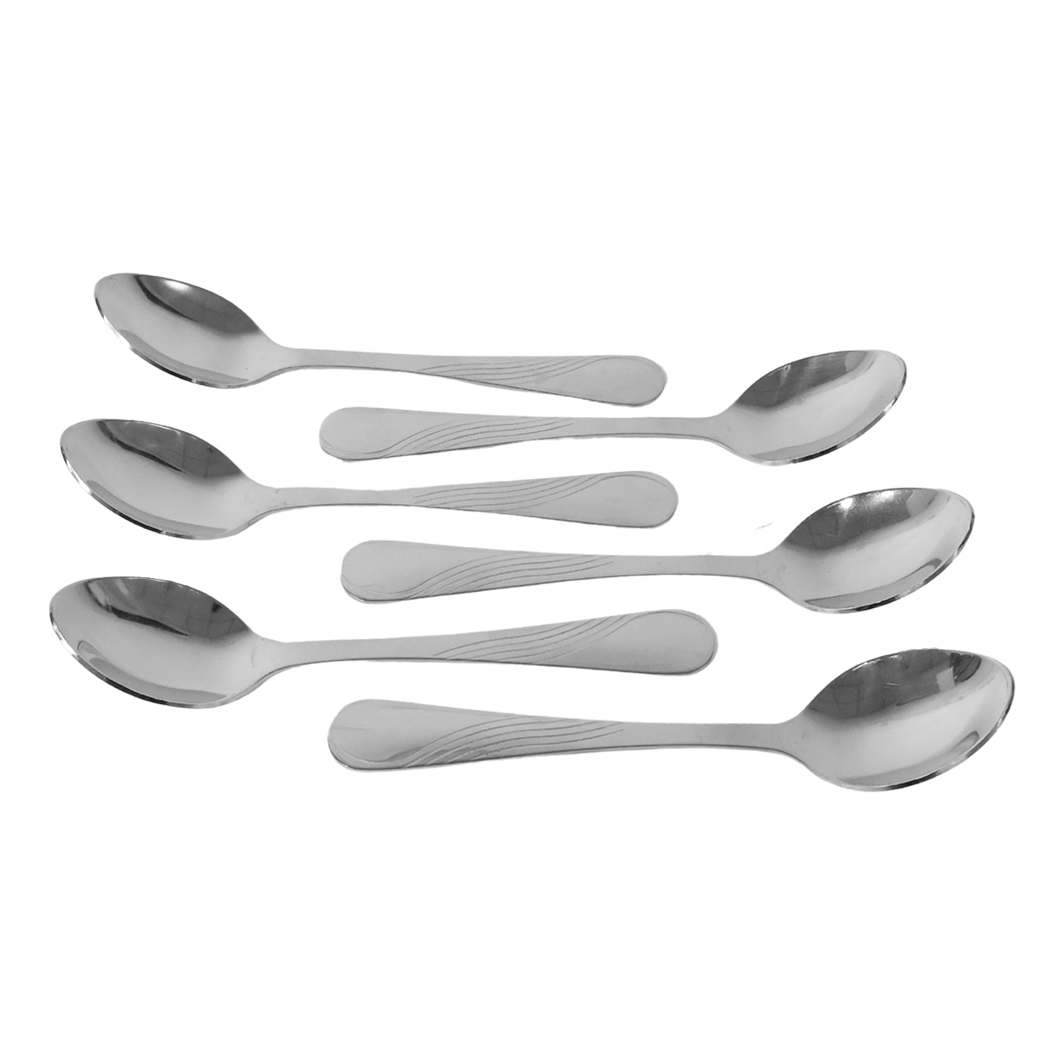 Supermom Diamond Stainless Steel Spoon Set – 6 Pcs Heavy Duty Table Spoons for Home, Hotels & Restaurants – Elegant Cutlery Dining Utensils