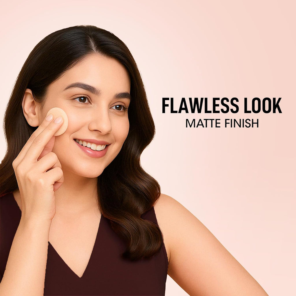 OG Beauty Biscotti Flawless Touch Compact Powder – Shade Brew – Enriched with Hyaluronic Acid & Vitamin E – 9 GM – Long Lasting Matte Finish Face Makeup