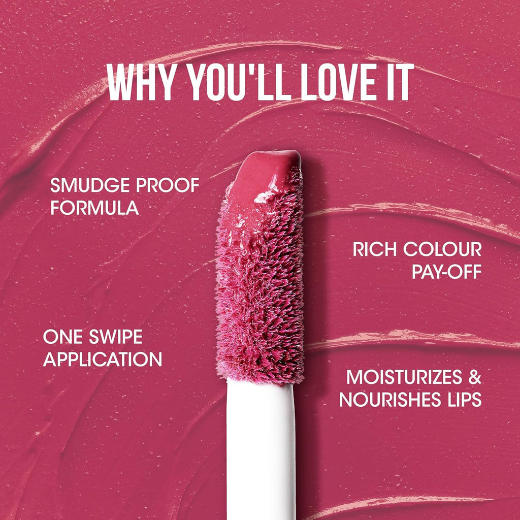 OG Beauty Berry Blossom Moisture Lock Liquid Lipstick – Long Lasting Matte Finish with Hyaluronic Acid & Vitamin E – 4.5 ML – Hydrating, Soft & Nourished Lips