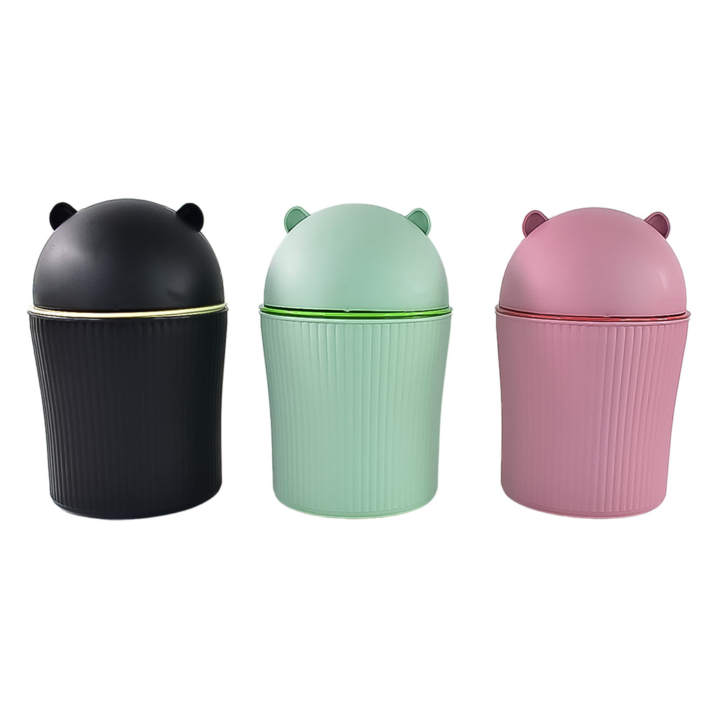 Apex Mini Tabletop Dustbin with Swing Lid (1 Pc / 1200 ML / Mix Color)