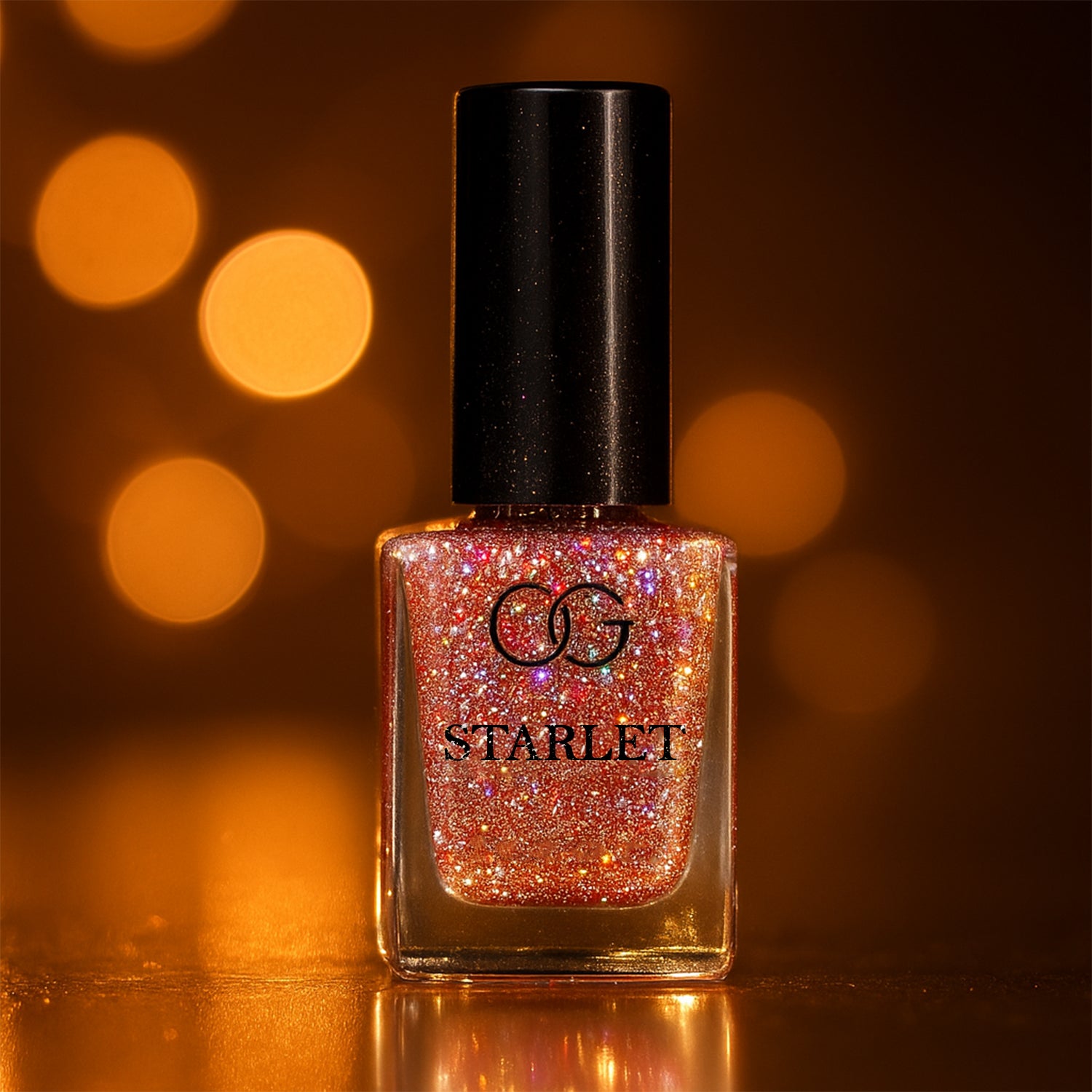 OG Beauty Metallic Rose Starlet Glitter Nail Paint – Long-Lasting Quick-Dry Sparkling Nail Polish for Party & Festive Looks – 10 ML