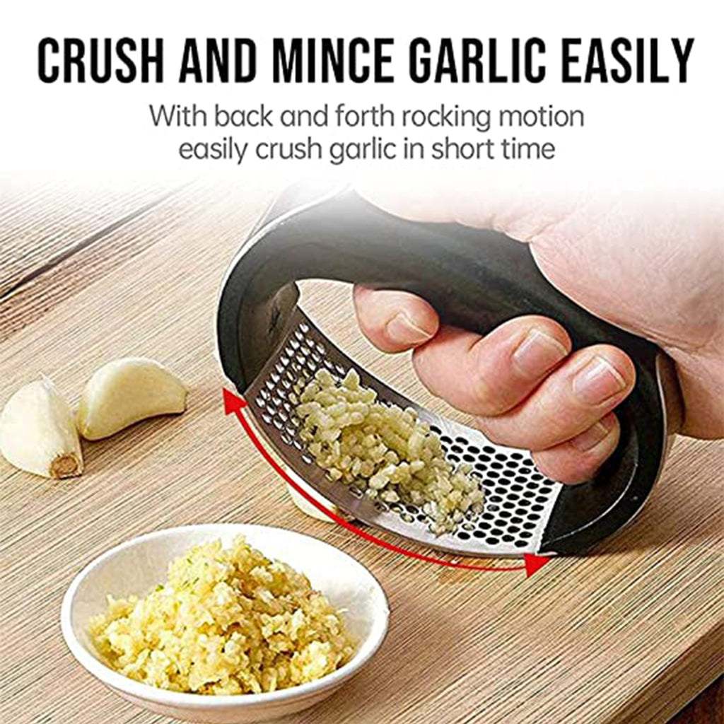 Multipurpose Garlic Presser Squeeze Press Crusher Stainless Steel Kitchen Tools Quick Handy Ginger Garlic Crusher