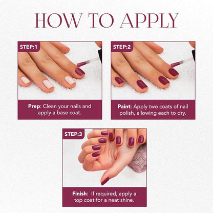 OG Beauty Burgundy Plum Gel Nail Polish + FREE Assorted Nail Paint