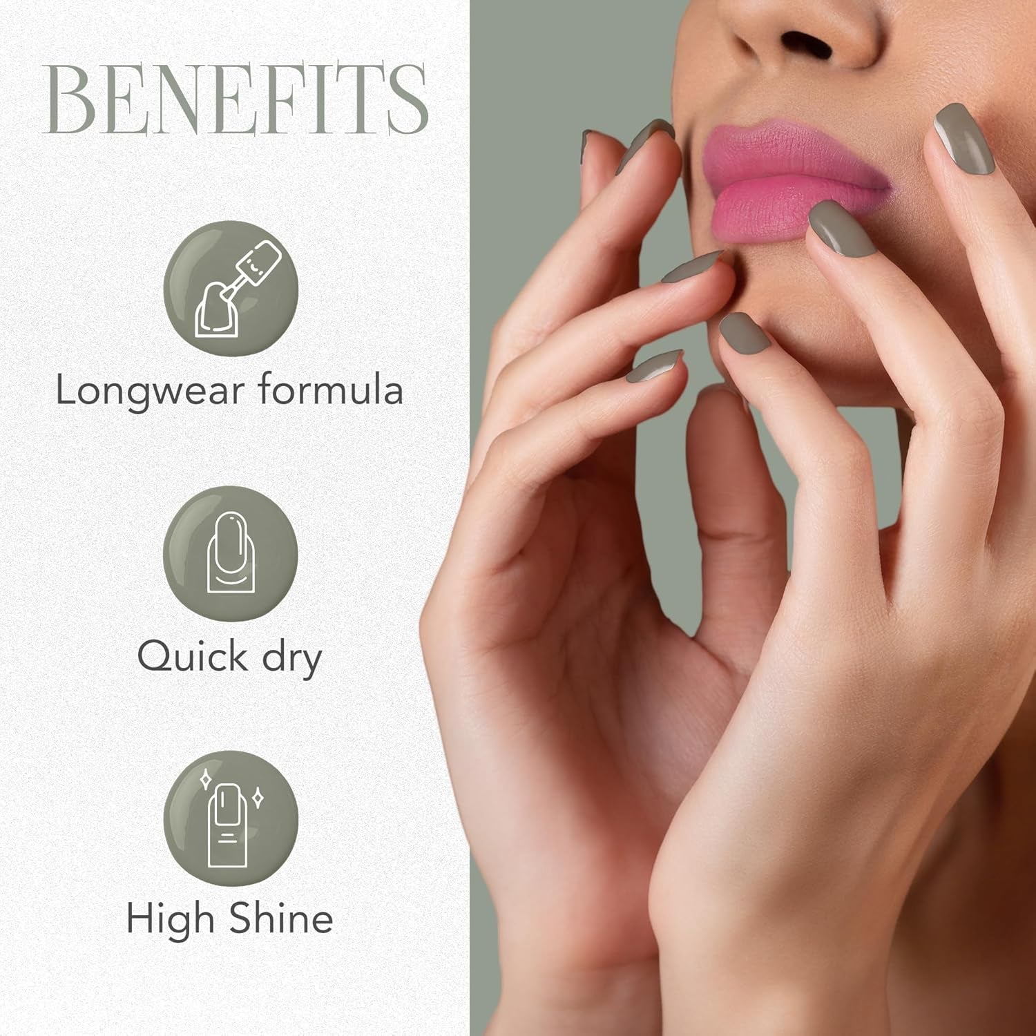 OG Beauty Pearl Grey Gel Intense Nail Polish 10 ML – Long-Lasting, Quick Dry, Chip-Resistant Gel Finish Nail Paint for Salon & Home Use