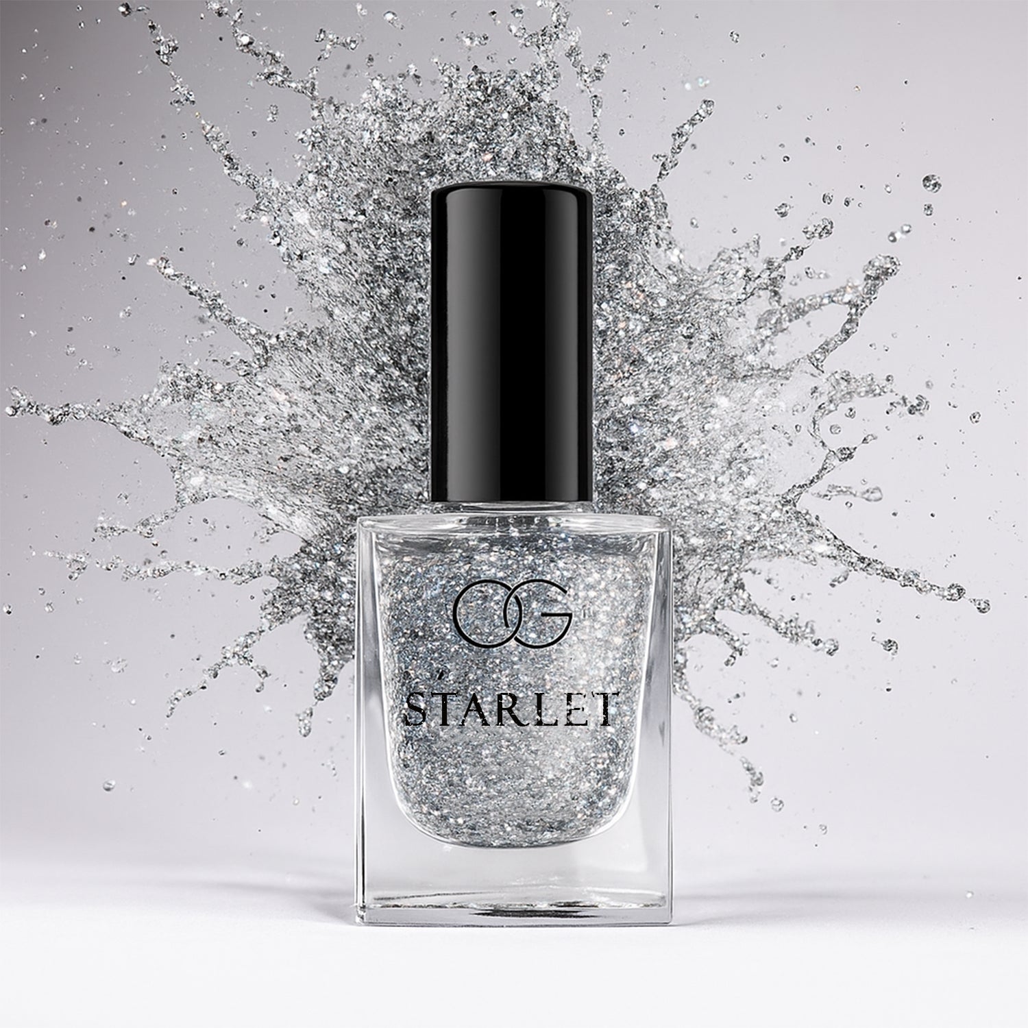 OG Beauty Silver Moonlight Starlet Glitter Nail Paint 10 ML – Quick Dry, Long-Lasting Sparkling Nail Polish for Party & Festive Look