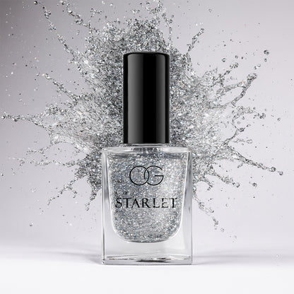 OG Beauty Silver Moonlight Glitter Nail Paint + FREE Assorted Nail Paint