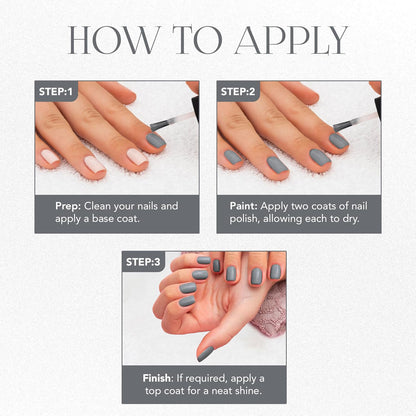 OG Beauty Calm Grey Matte Nail Paint + FREE Assorted Nail Paint
