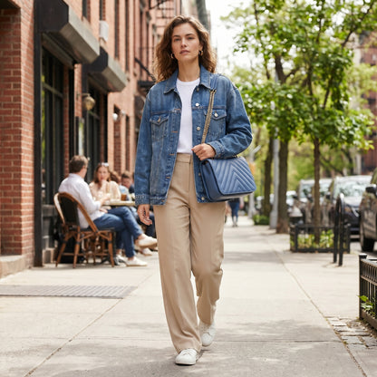 SkyLuxe Chevron Blue Sling Bag for Women