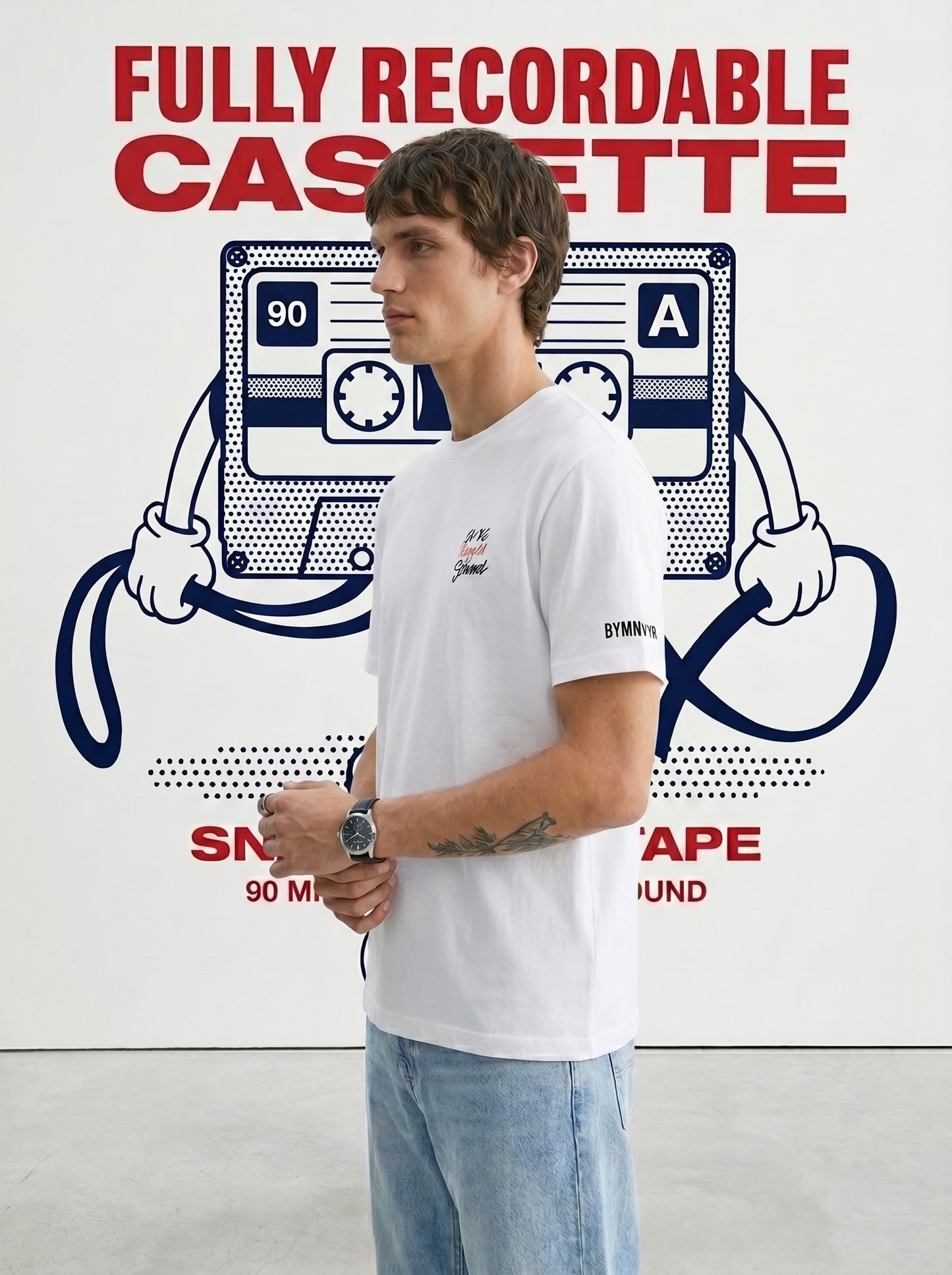 Retro Cassette Graphic Unisex Standard Crew T-Shirt