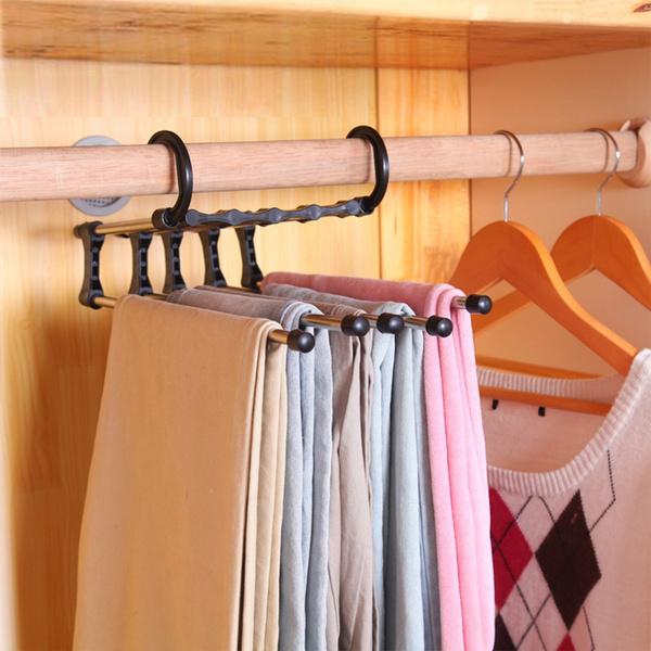 Adjustable 5-in-1 Trouser & Pants Hanger Organizer – Space-Saving Stainless Steel Multi-Layer Closet Hanger