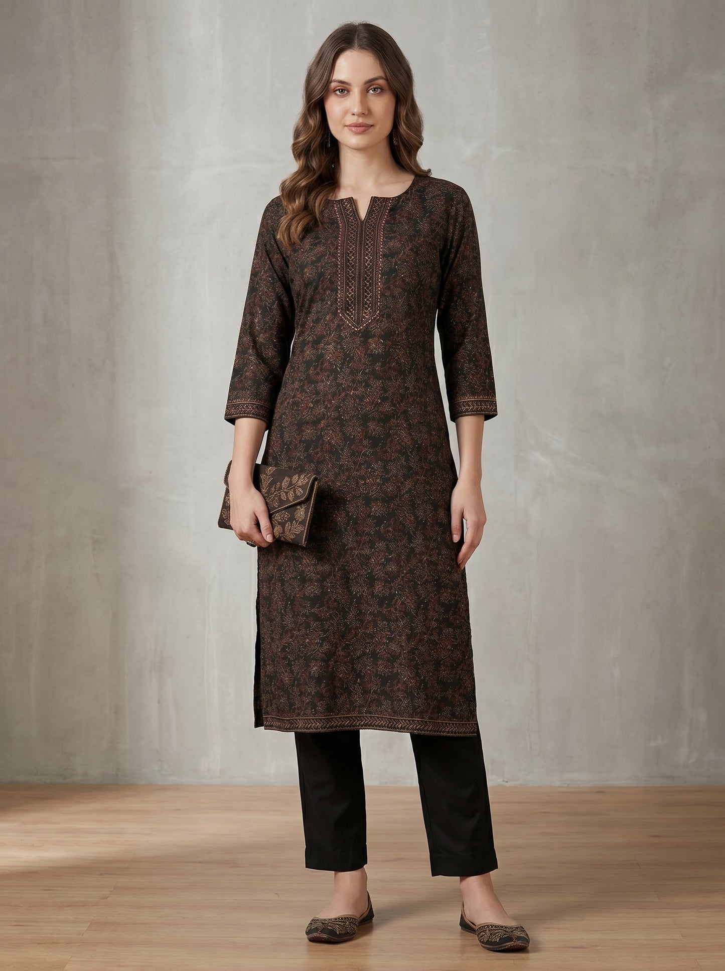 Women Floral Printed Cotton Kurta Pant Set | Stylish Notch Neck Kurta for Women | Casual & Office Wear Ethnic Set