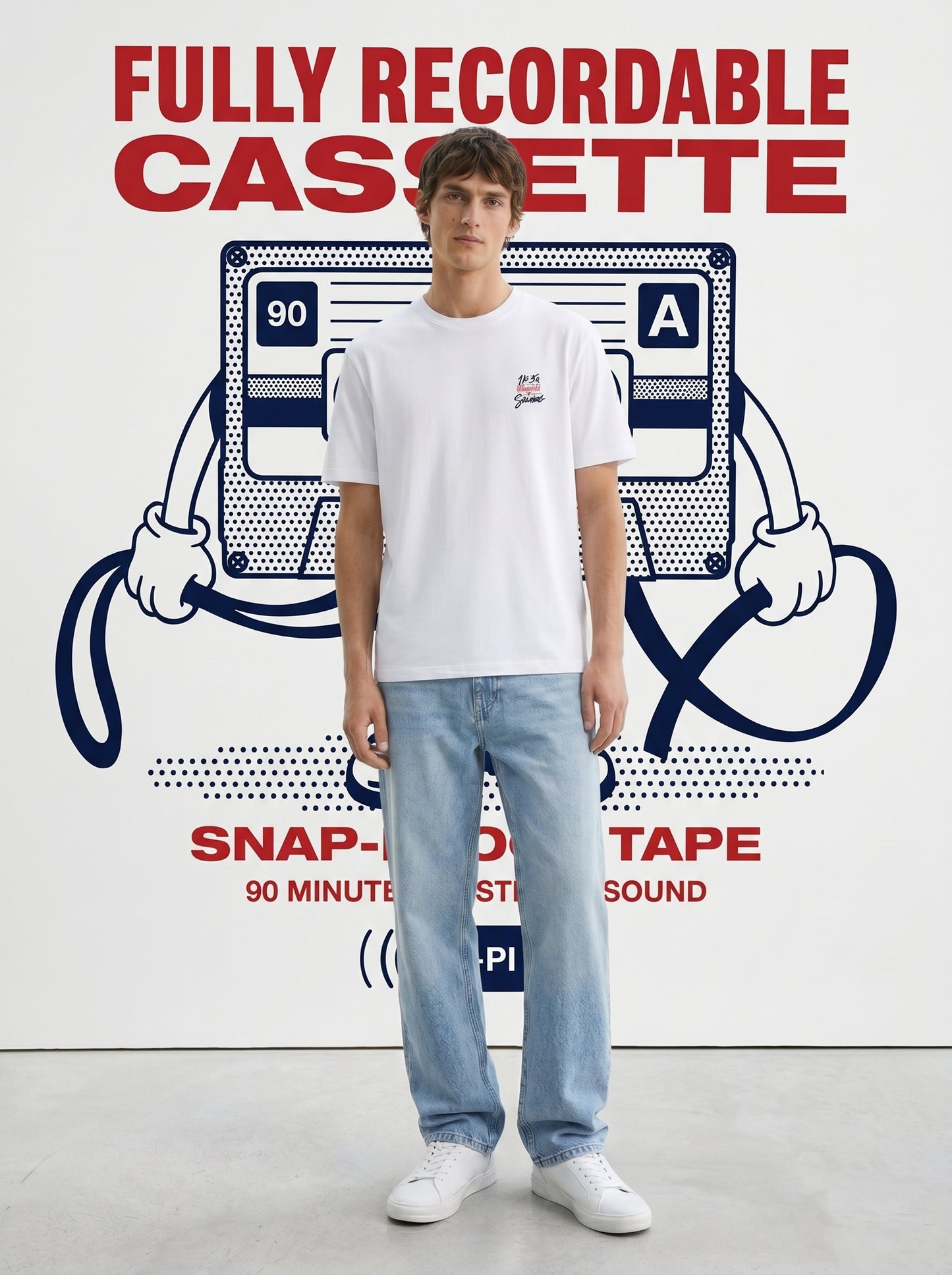 Retro Cassette Graphic Unisex Standard Crew T-Shirt