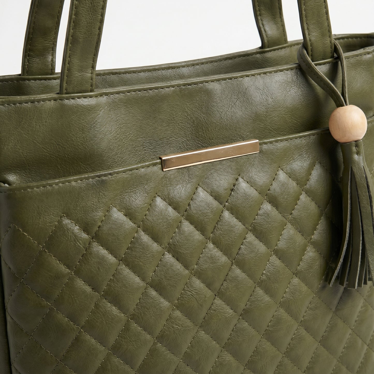 Olive Grace Quilted Tote Bag