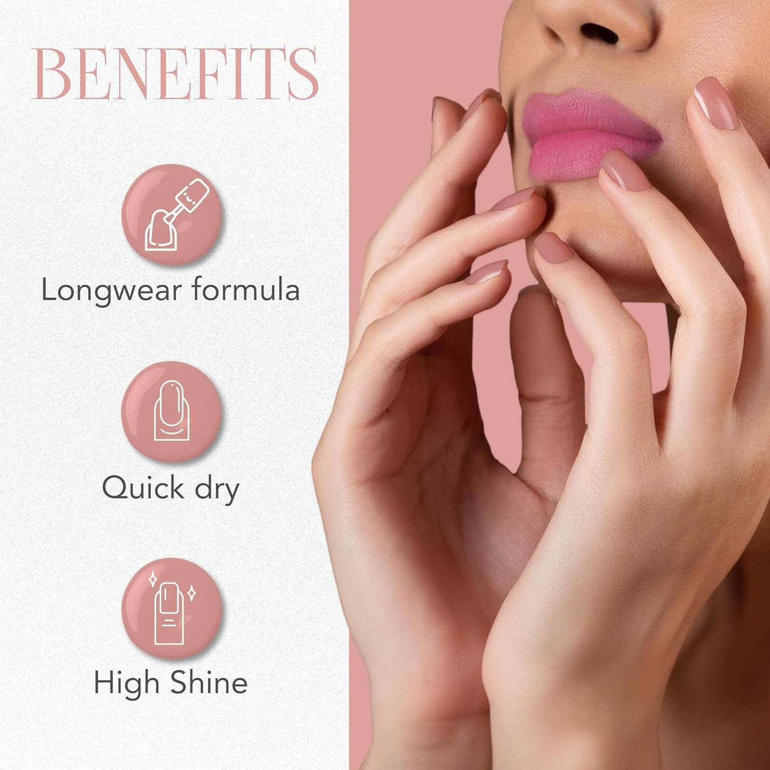 OG Beauty Pastel Peach Gel Intense Nail Polish 10 ML – Long-Lasting, Quick-Dry, Gel Finish for Salon & Home Use