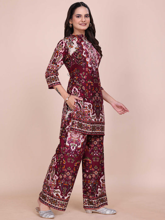 BYMNVYR Printed Tunic With Palazzos