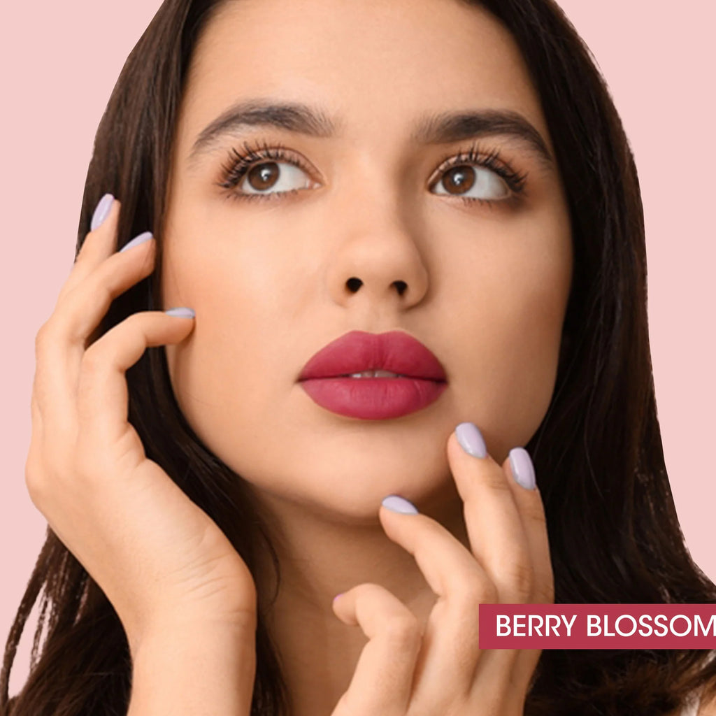 OG Beauty Berry Blossom Moisture Lock Liquid Lipstick – Long Lasting Matte Finish with Hyaluronic Acid & Vitamin E – 4.5 ML – Hydrating, Soft & Nourished Lips