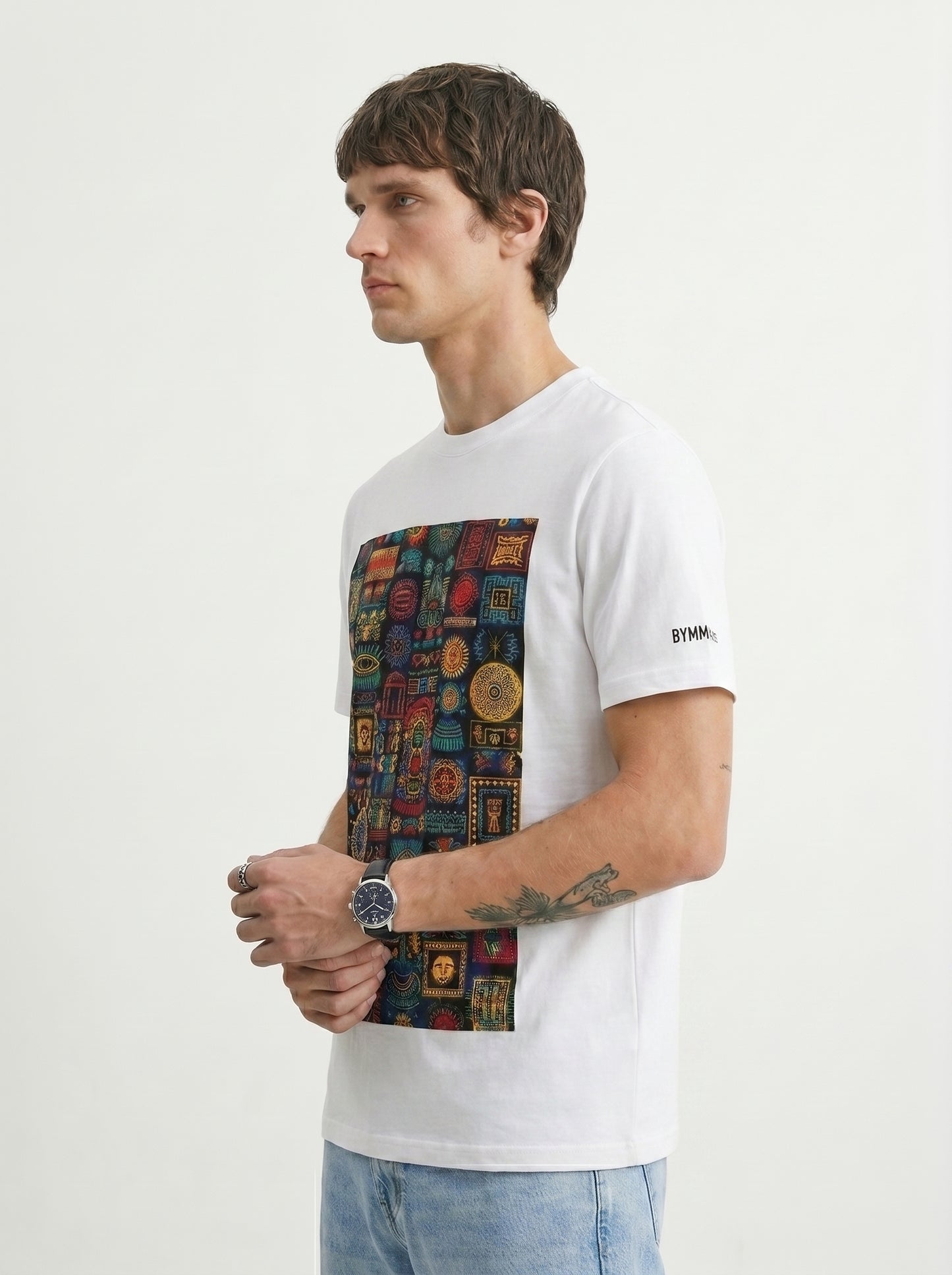 Unisex Standard Crew Aztec-inspired geometric patterns T-Shirt