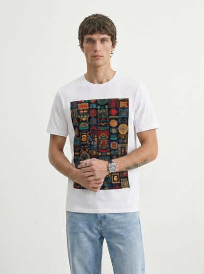 Unisex Standard Crew Aztec-inspired geometric patterns T-Shirt