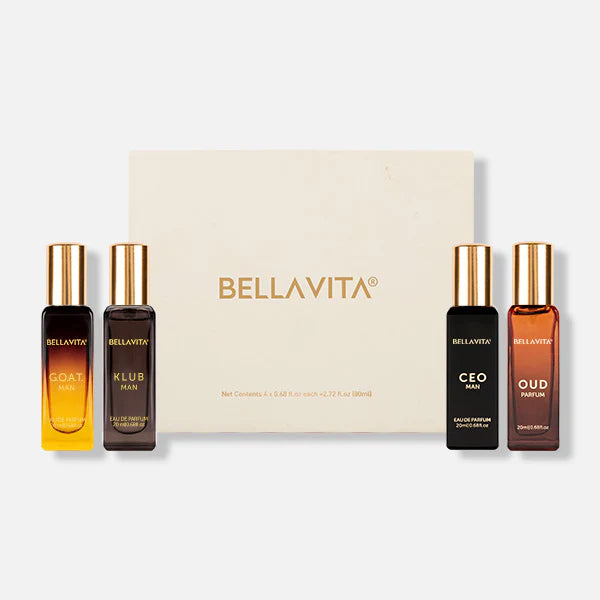 Bellavita Mens Luxury Perfume Gift Set (4 Pc 20 Ml Each)