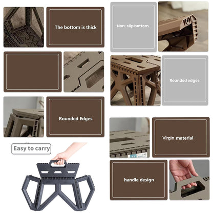 Supermom Comfort Multi-Purpose Folding Stool – Heavy Duty Portable Plastic Stool for Home, Office, Kitchen &amp; Outdoor Use (18 Inch)