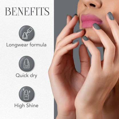 OG Beauty Calm Grey Matte Nail Paint + FREE Assorted Nail Paint
