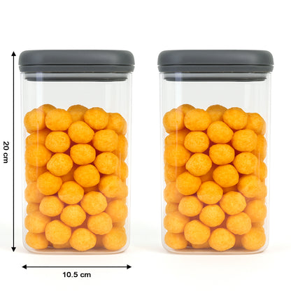 Supermom Airtight Kitchen Storage Containers – 2 Pc Set (1500 ml Each, BPA-Free, Transparent Body with Twist-Lock Lid)