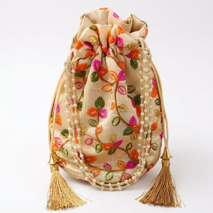 RoyalBloom Embroidered Potli Bag for Women