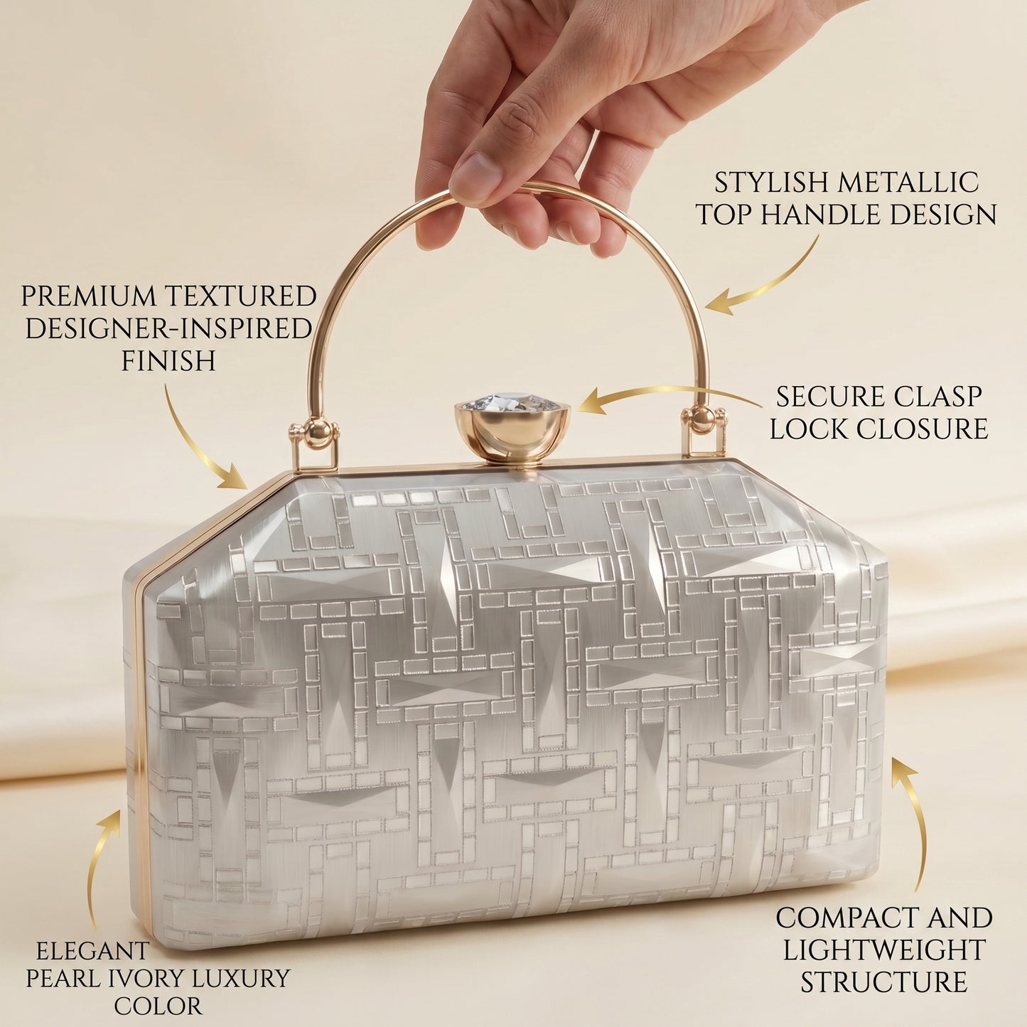 Crystal Pearl Luxe Statement Handbag