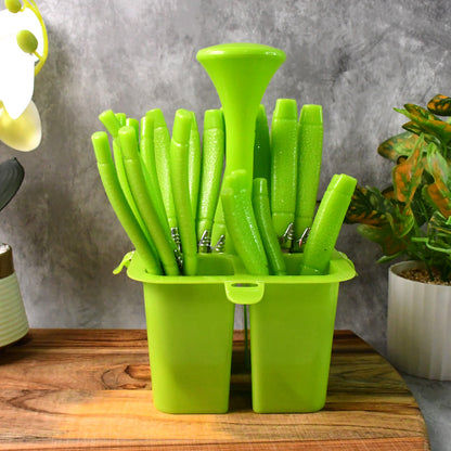 Premium 24-Piece Fancy Cutlery Set with Holder – Stainless Steel Forks and Spoons with Comfortable Handles for Dining, Kitchen, and Everyday Use