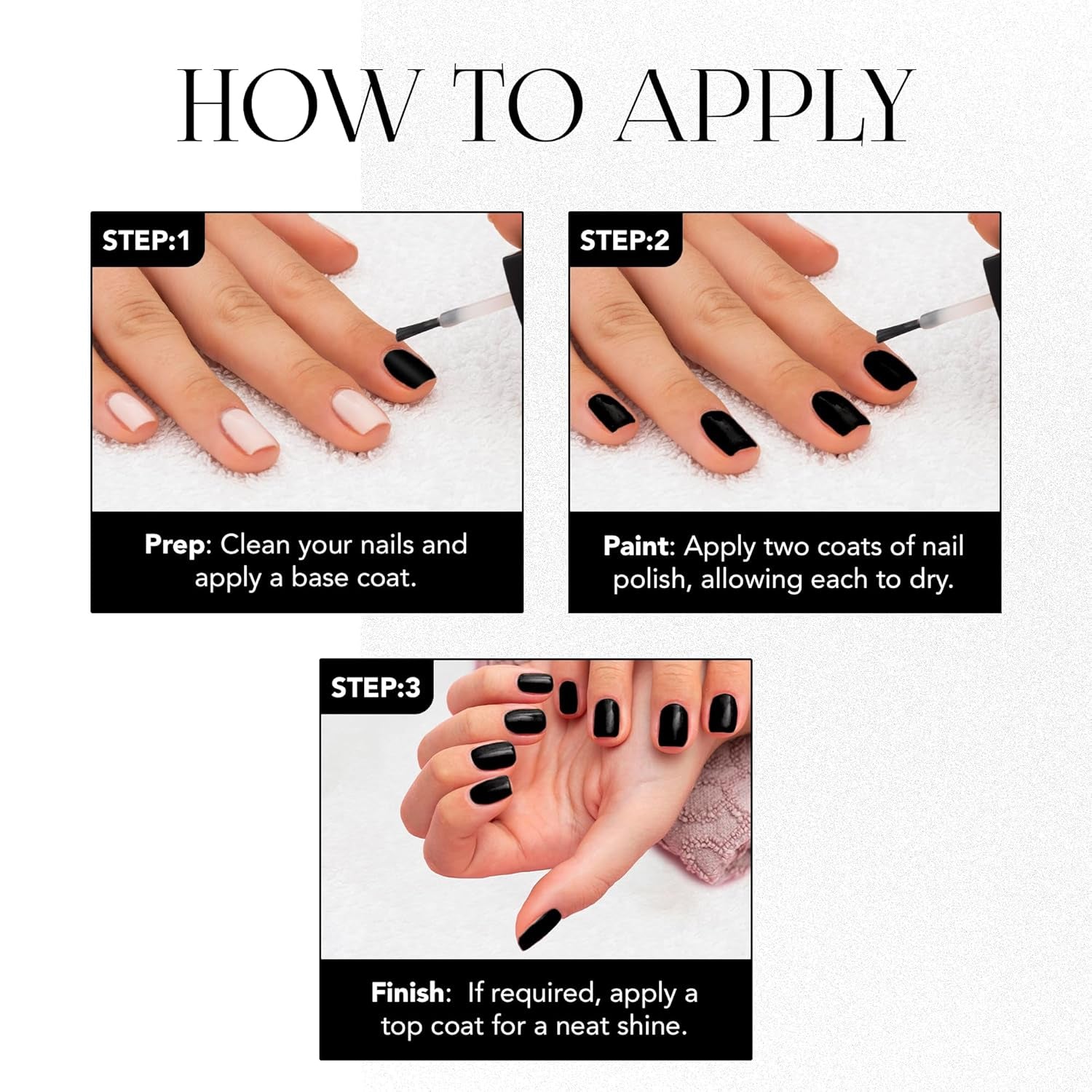 OG Beauty Black Beauty Gel Intense Nail Polish 10 ML – Long-Lasting, Quick Dry, Chip-Resistant Gel Finish Nail Paint for Salon & Home Use