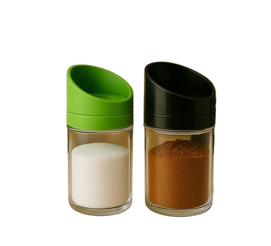 Apex Slant-Lid Kitchen Storage Jar Set (2 Pc) – Airtight Plastic Containers for Tea, Coffee, Sugar, Spices & More