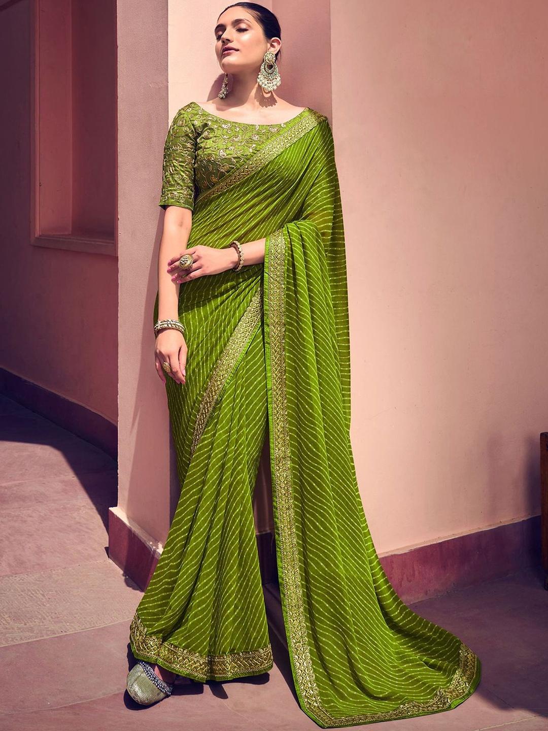 Embroidered Poly Georgette Designer Saree