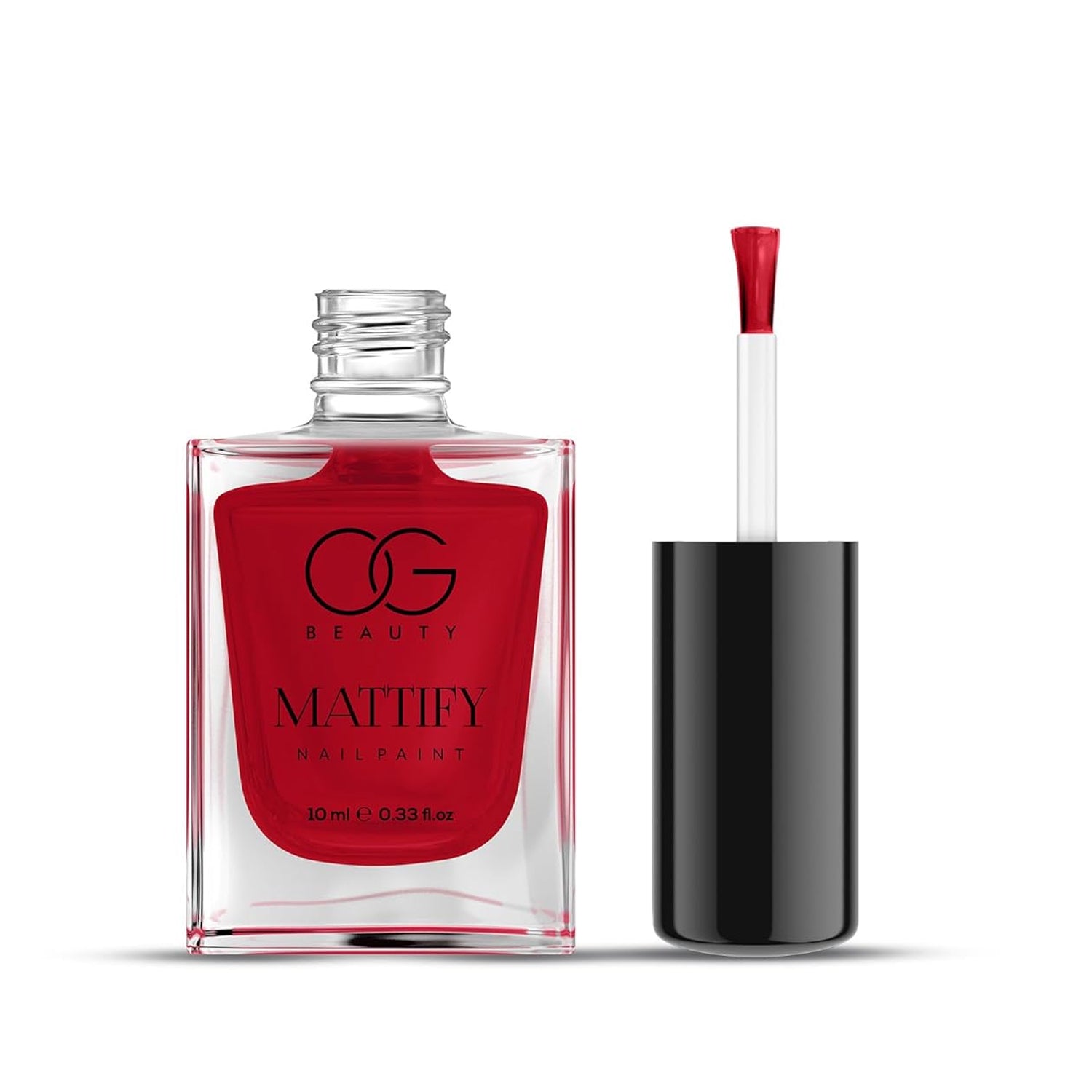 OG Beauty Red Carnival Mattify Nail Paint 10 ML – Long Lasting Quick Dry Matte Finish Nail Polish for Elegant and Stylish Nails