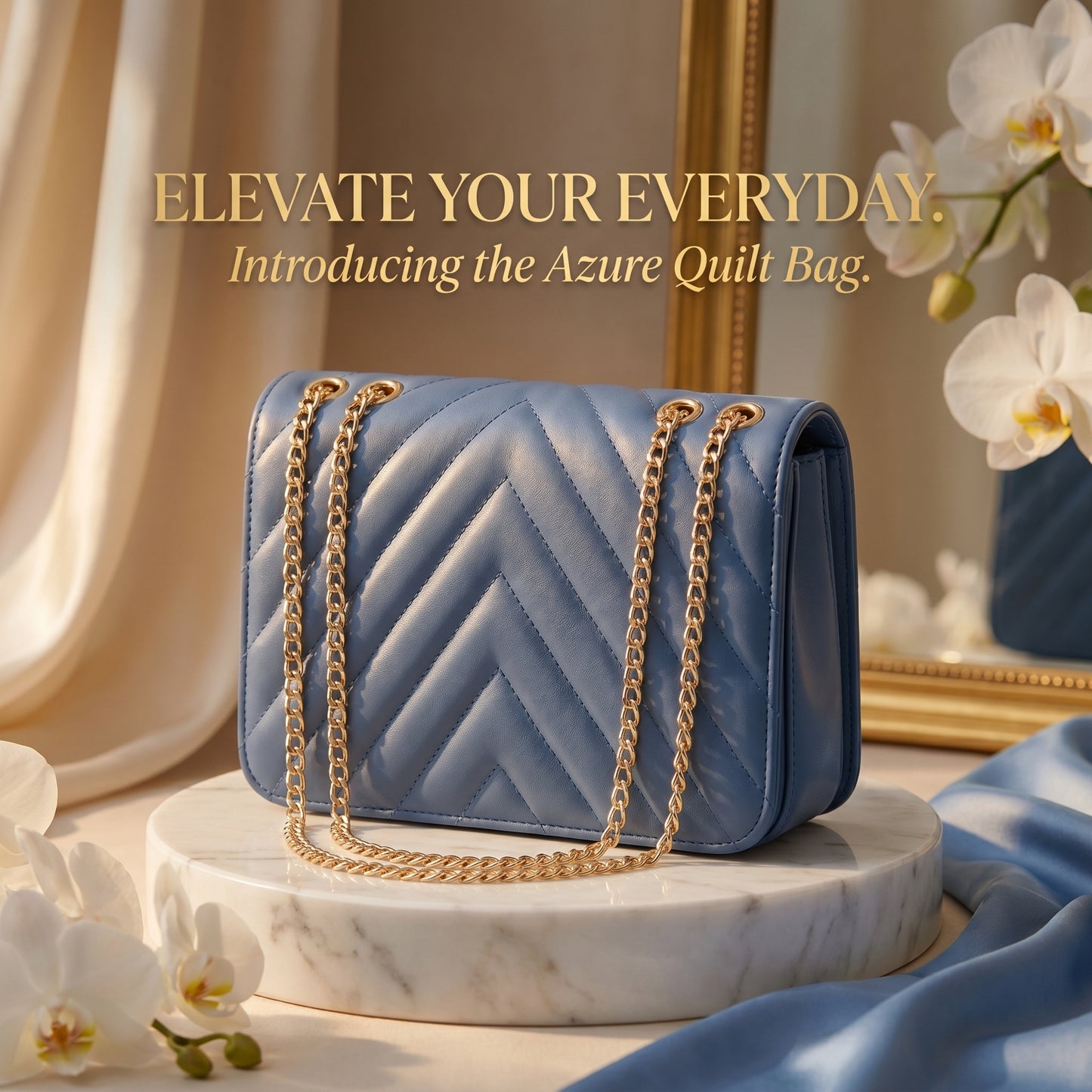 SkyLuxe Chevron Blue Sling Bag for Women