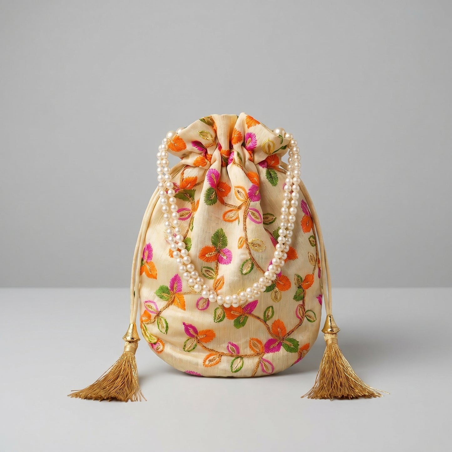 RoyalBloom Embroidered Potli Bag for Women