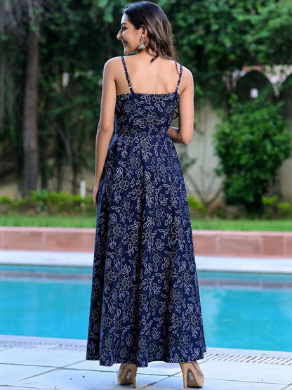BYMN Printed Stylish Blue Dress for Women & Girls | Trendy Casual Wear