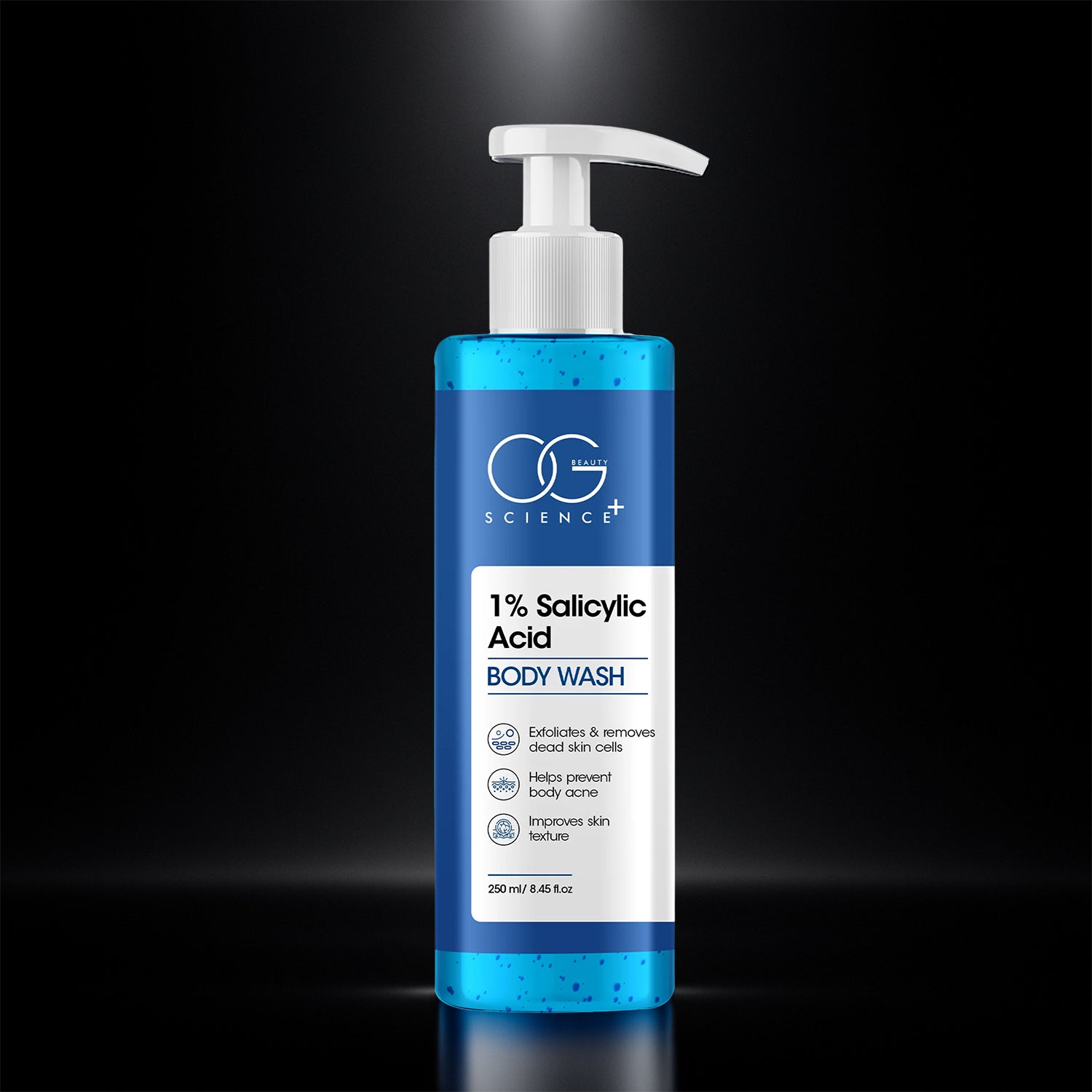 OG Beauty Science+ 1% Salicylic Acid Body Wash – Exfoliating Anti-Acne Shower Gel for Smooth, Clear & Healthy Skin – 250 ML Pump Bottle