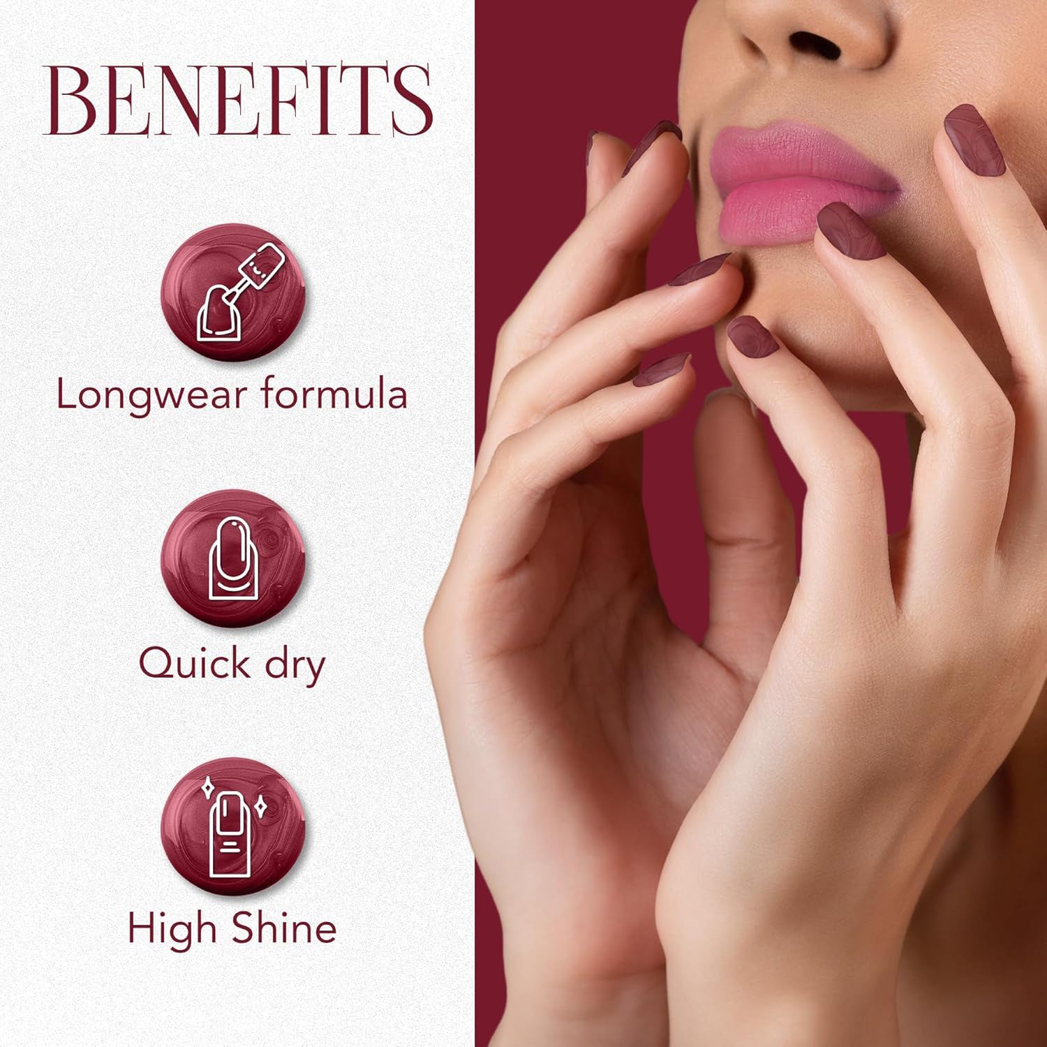 OG Beauty Premium Scarlet Red Metallica Nail Polish 10 ML – Quick Dry, Long-Lasting High-Shine Metallic Gold Nail Paint for Professional & Home Use