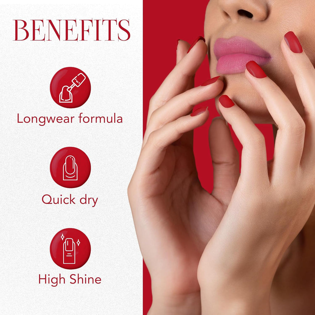 OG Beauty Red Carnival Mattify Nail Paint 10 ML – Long Lasting Quick Dry Matte Finish Nail Polish for Elegant and Stylish Nails