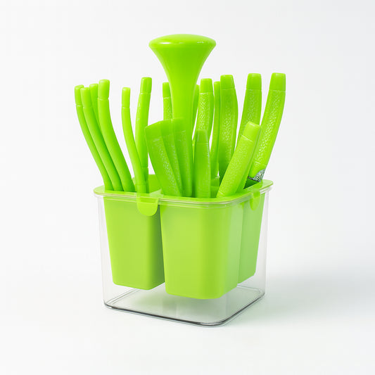 Premium 24-Piece Fancy Cutlery Set with Holder – Stainless Steel Forks and Spoons with Comfortable Handles for Dining, Kitchen, and Everyday Use