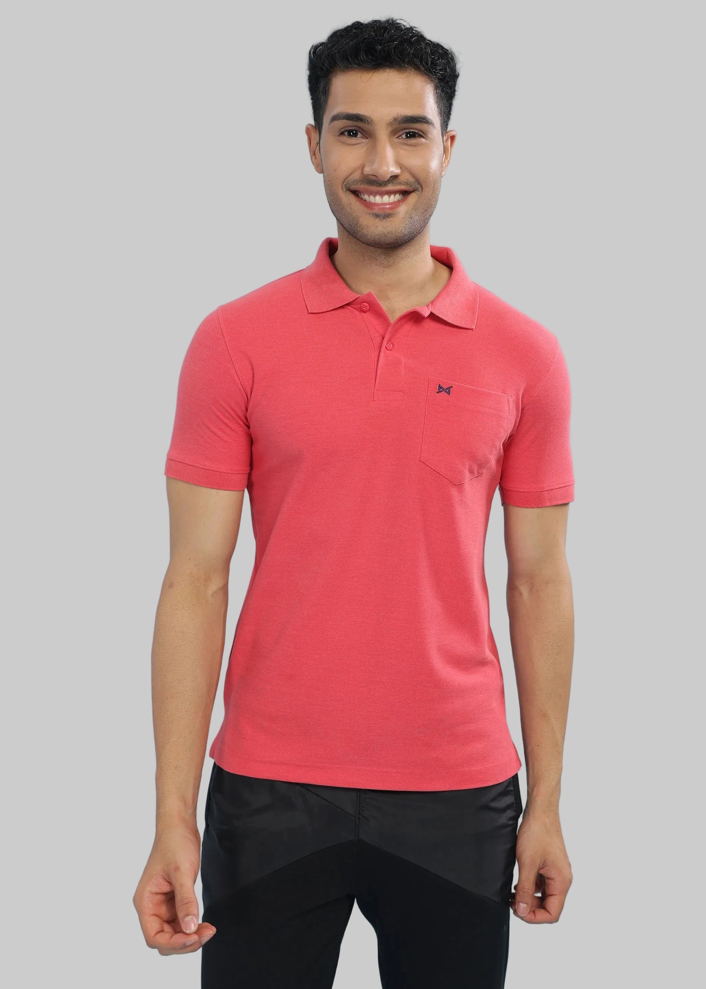 BYMN VYR Men Solid Polo Neck Pure Cotton T-Shirt