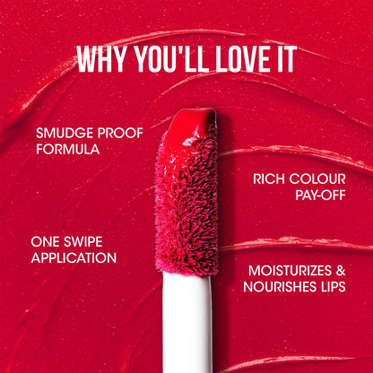 OG Beauty Red Rush Moisture Lock Liquid Lipstick – Long-Lasting Matte Finish with Hyaluronic Acid & Vitamin E – 4.5 ML