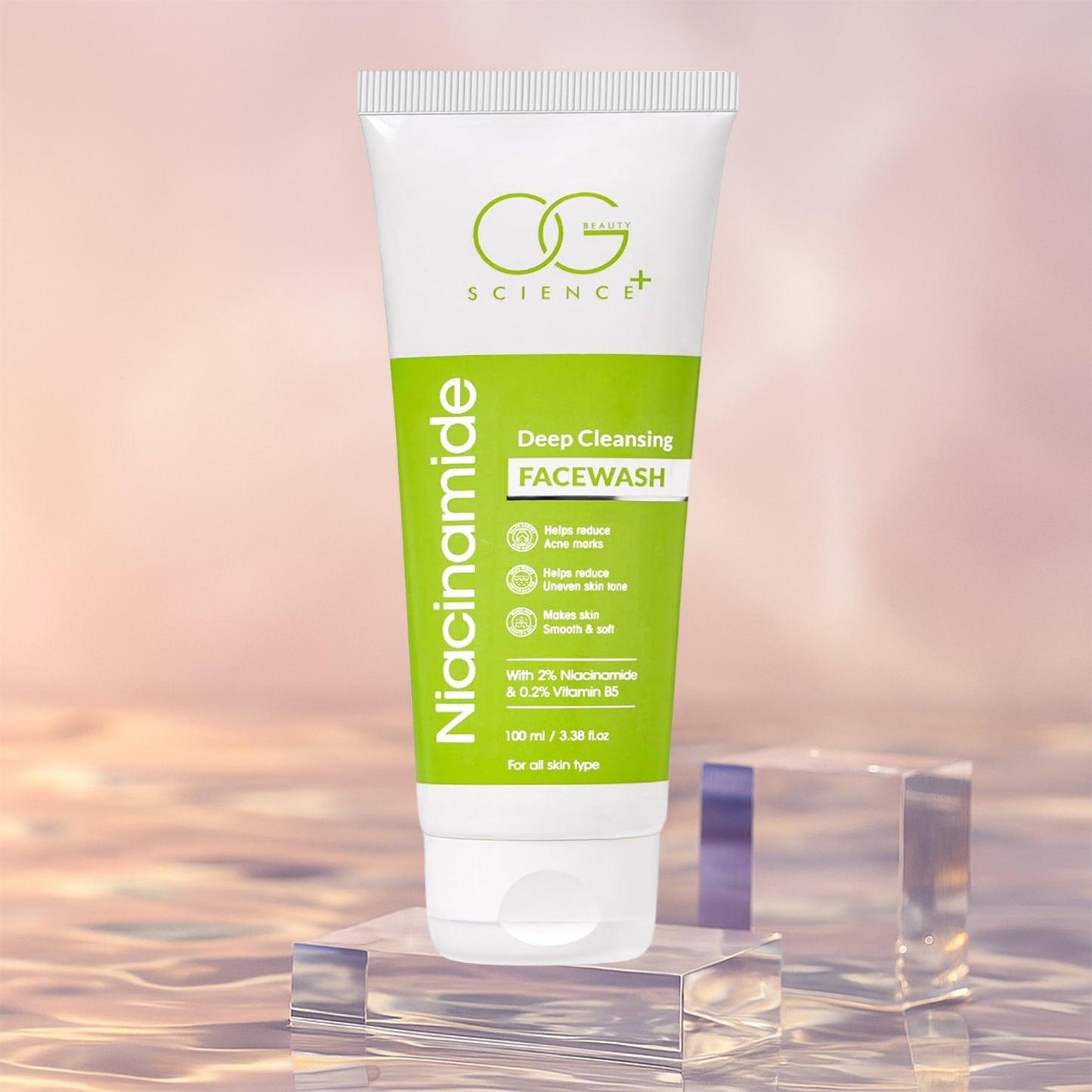 OG Beauty 100 ML Niacinamide Deep Cleansing Facewash with Vitamin B5 – Acne Mark Reduction, Oil Control & Skin Brightening for All Skin Types