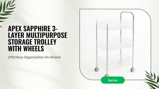 Apex Sapphire 3-layer Multipurpose Storage Trolley With Wheels by@Outfy