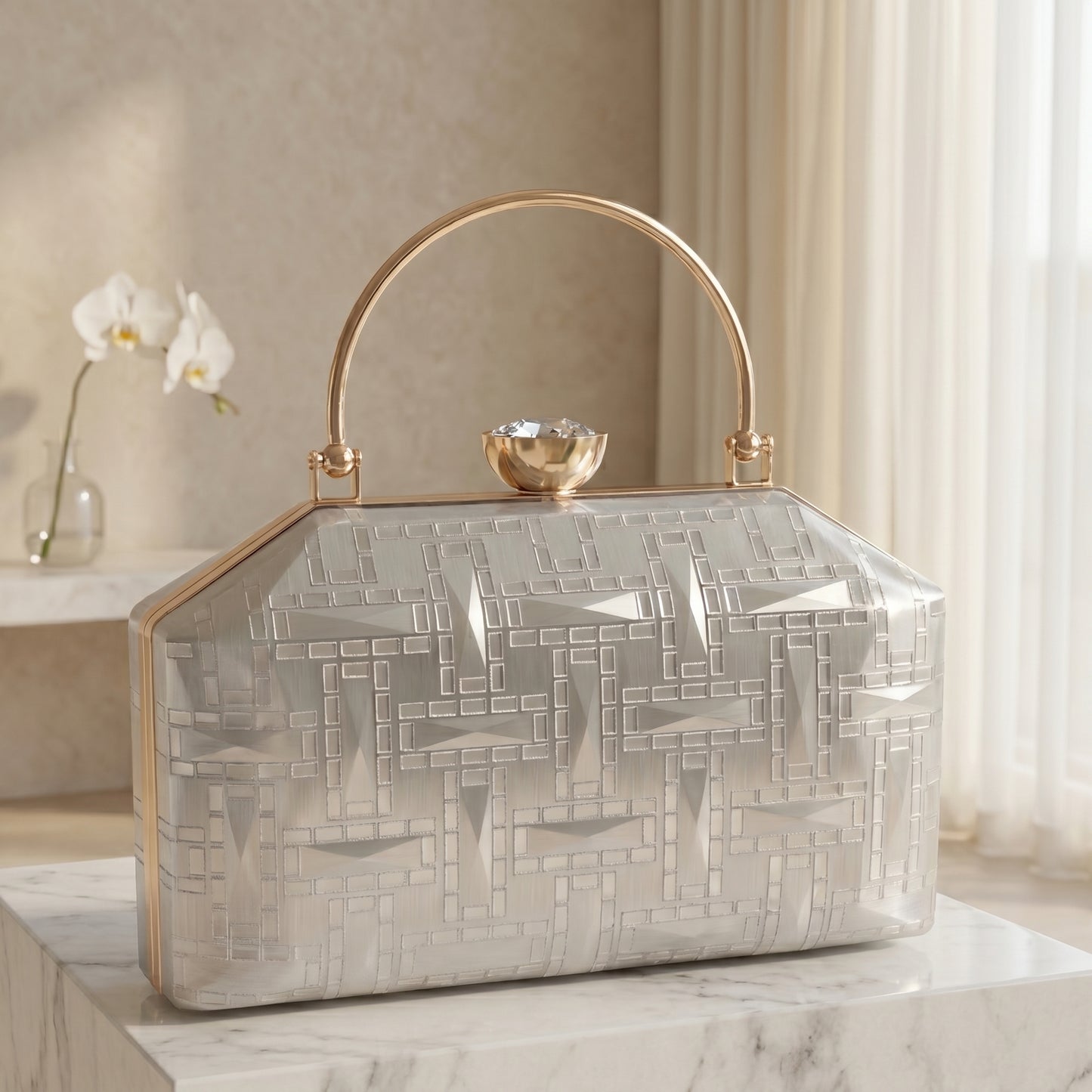 Crystal Pearl Luxe Statement Handbag