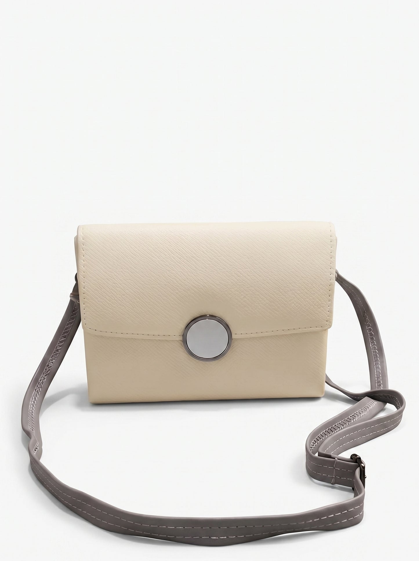 Ivory Aura Elegant Sling Clutch Bag for Women | Premium Cream Party Handbag with Metallic Clasp