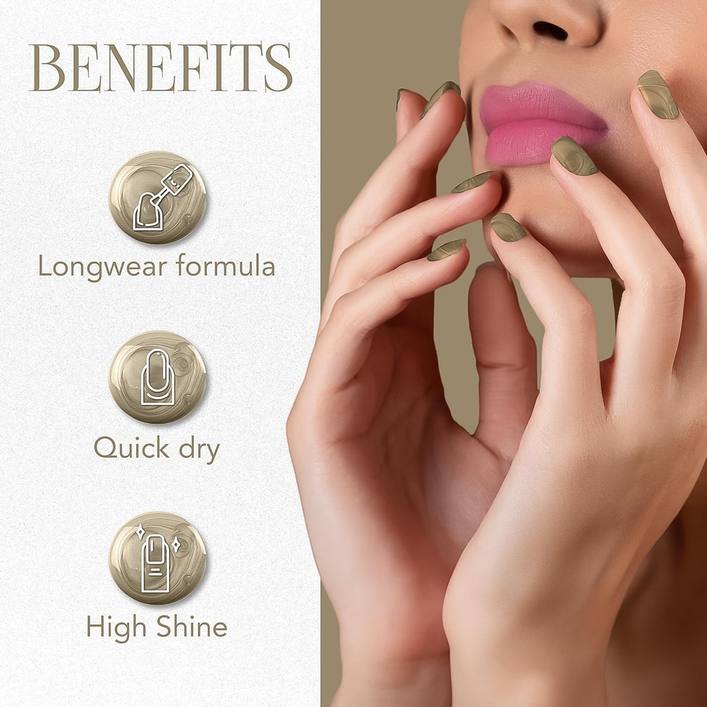 OG Beauty Premium Vintage Brass Metallica Nail Polish – High-Shine Metallic Brass Gold Nail Paint with Long-Lasting Glossy Finish, Quick Dry & Chip-Resistant Formula for Salon and Home Use – 10 ML