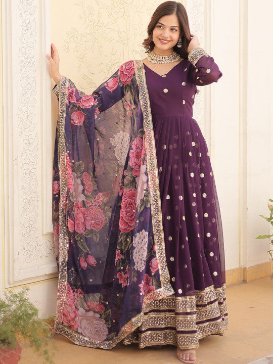 Women Floral Printed Regular Kurta with Pyjamas & With Dupatta